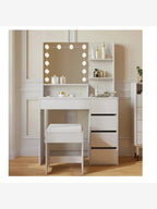 Tocador Moderno Led TU MESITA Magic color Blanco 5 cajones