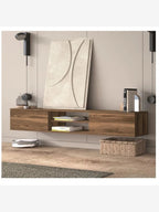 Mesa de TV Flotante 80" Amauta TU MESITA Melamina 18mm 2 puertas Marrón