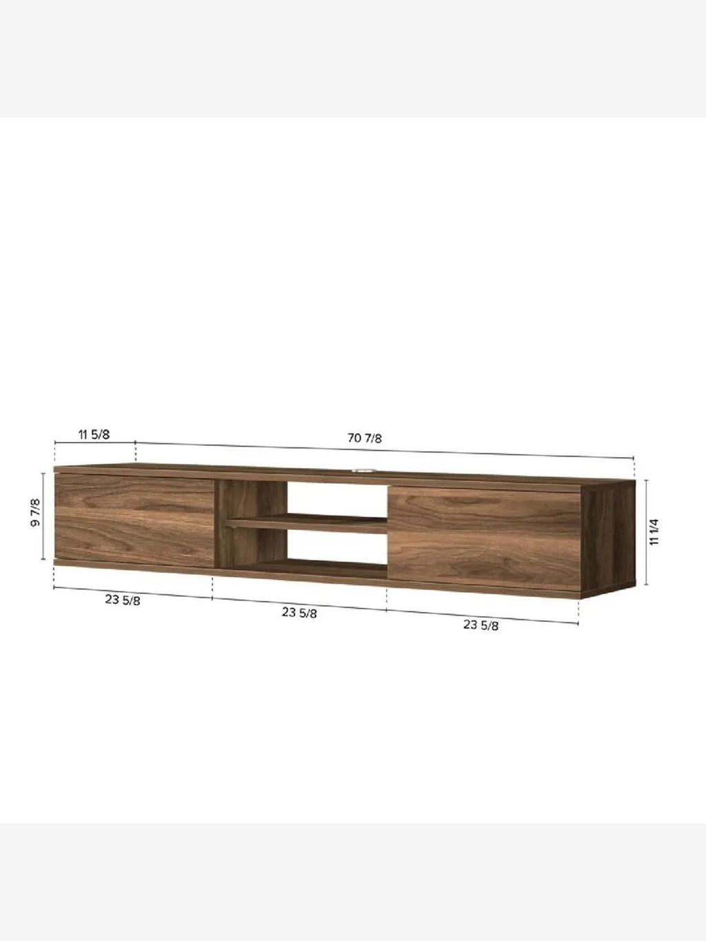 Mesa de TV Flotante 80" Amauta TU MESITA Melamina 18mm 2 puertas Marrón