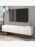 Mesa de TV Flotante Aquiles color Blanco 3 puertas TU MESITA