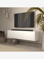 Mesa de TV Flotante Aquiles color Blanco 3 puertas TU MESITA