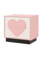 Velador Infantil Corazón 2 Cajones RosadoBlanco TU MESITA