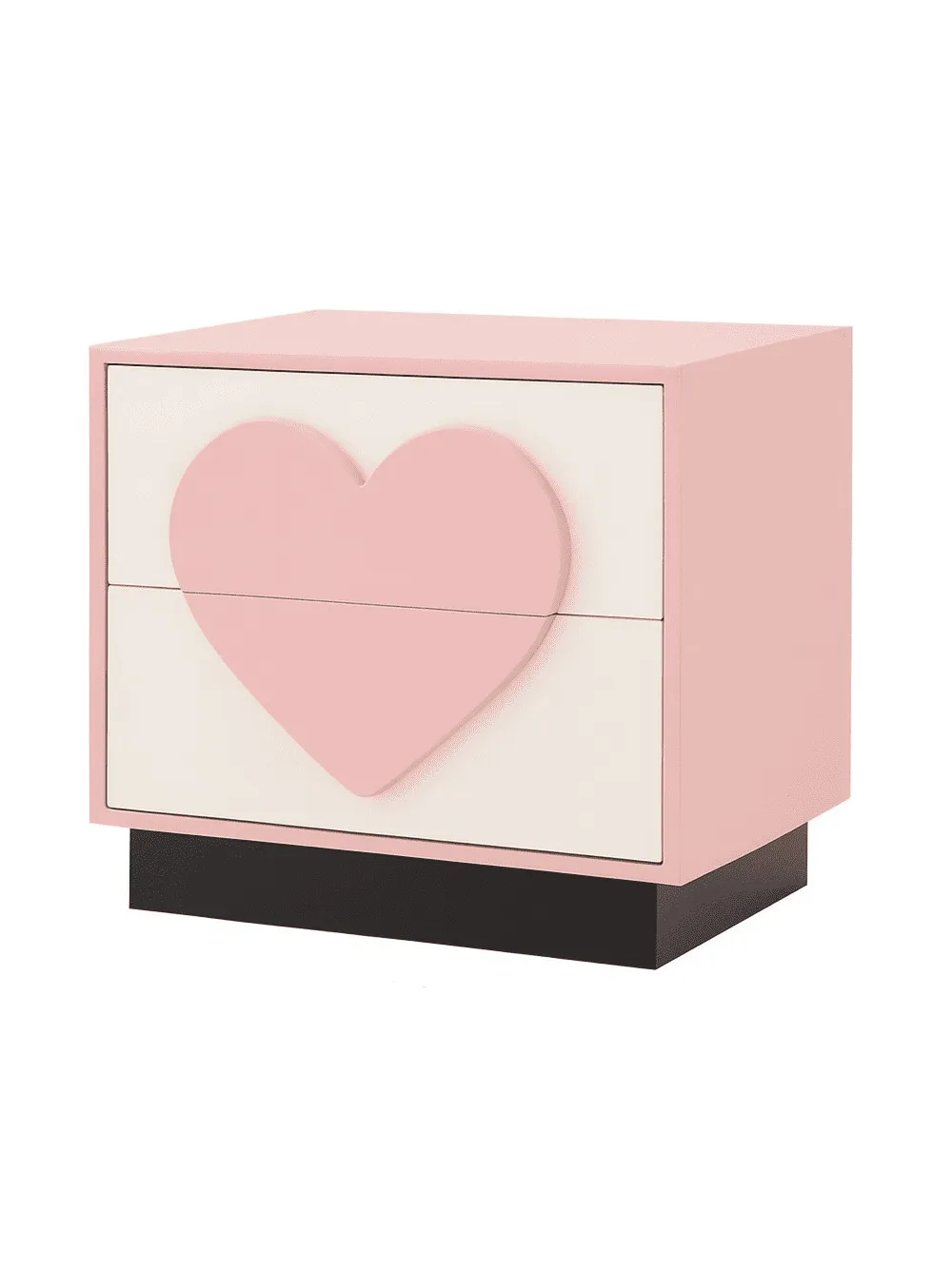 Velador Infantil Corazón 2 Cajones RosadoBlanco TU MESITA