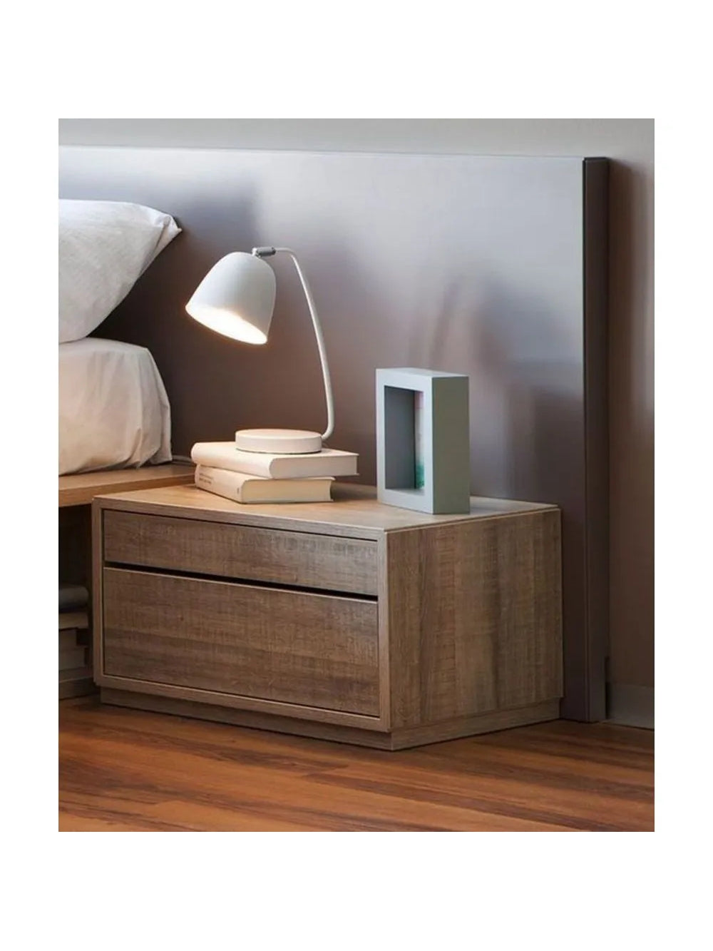 Mesa de Noche Velador Juana Moderno Marrón Claro