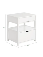 Mesa de Noche Moderna 2 cajones Telma color Blanco TU MESITA
