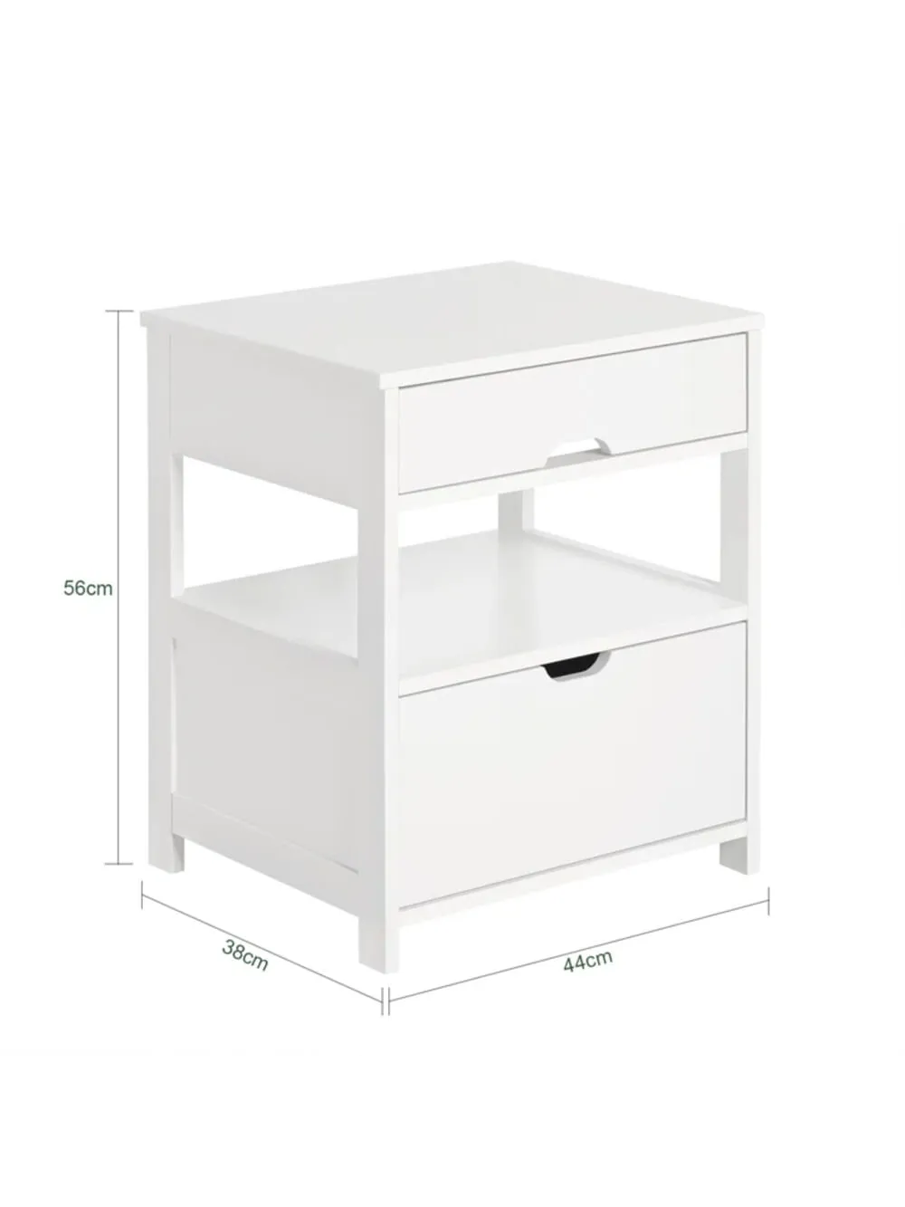 Mesa de Noche Moderna 2 cajones Telma color Blanco TU MESITA