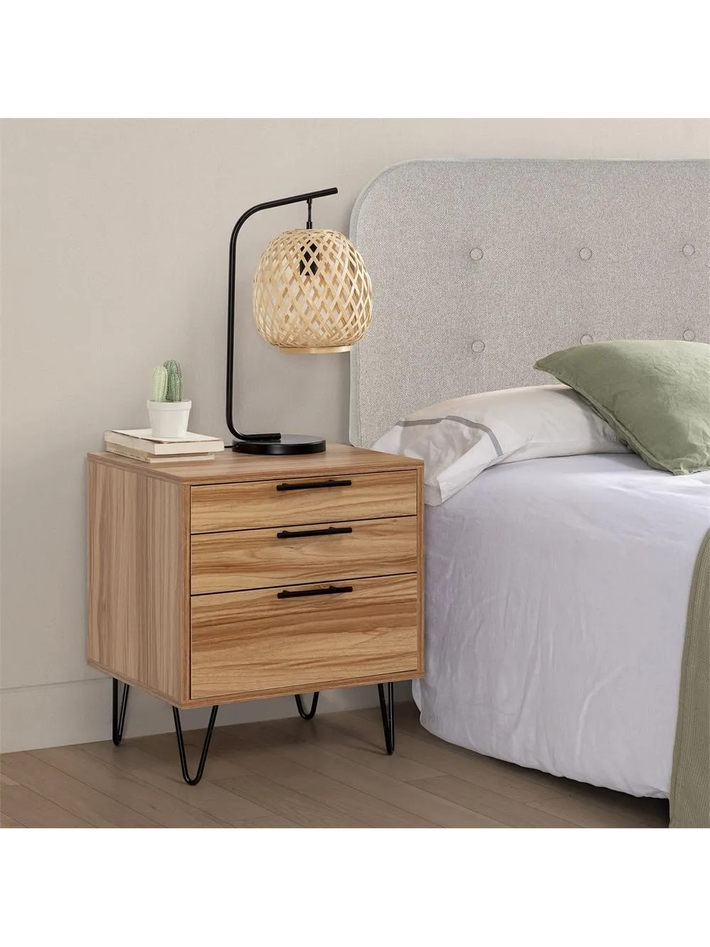 VELADOR MESA DE NOCHE MITRE COLOR MARRON 3 CAJONES TU MESITA