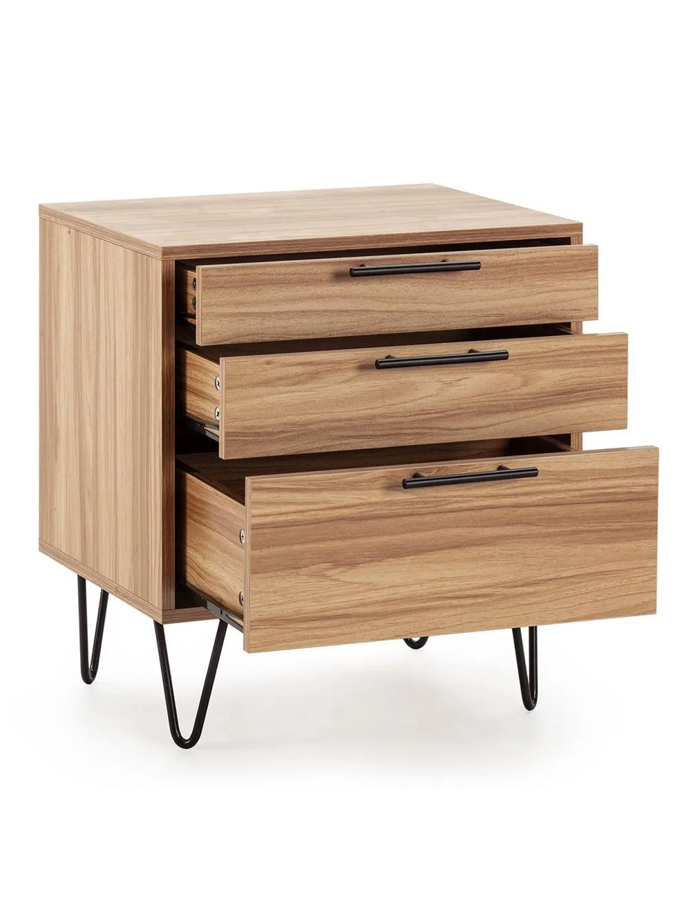 VELADOR MESA DE NOCHE MITRE COLOR MARRON 3 CAJONES TU MESITA