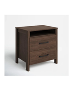 Mesa de Noche Velador Amber TU MESITA color Marrón Oscuro 2 cajones