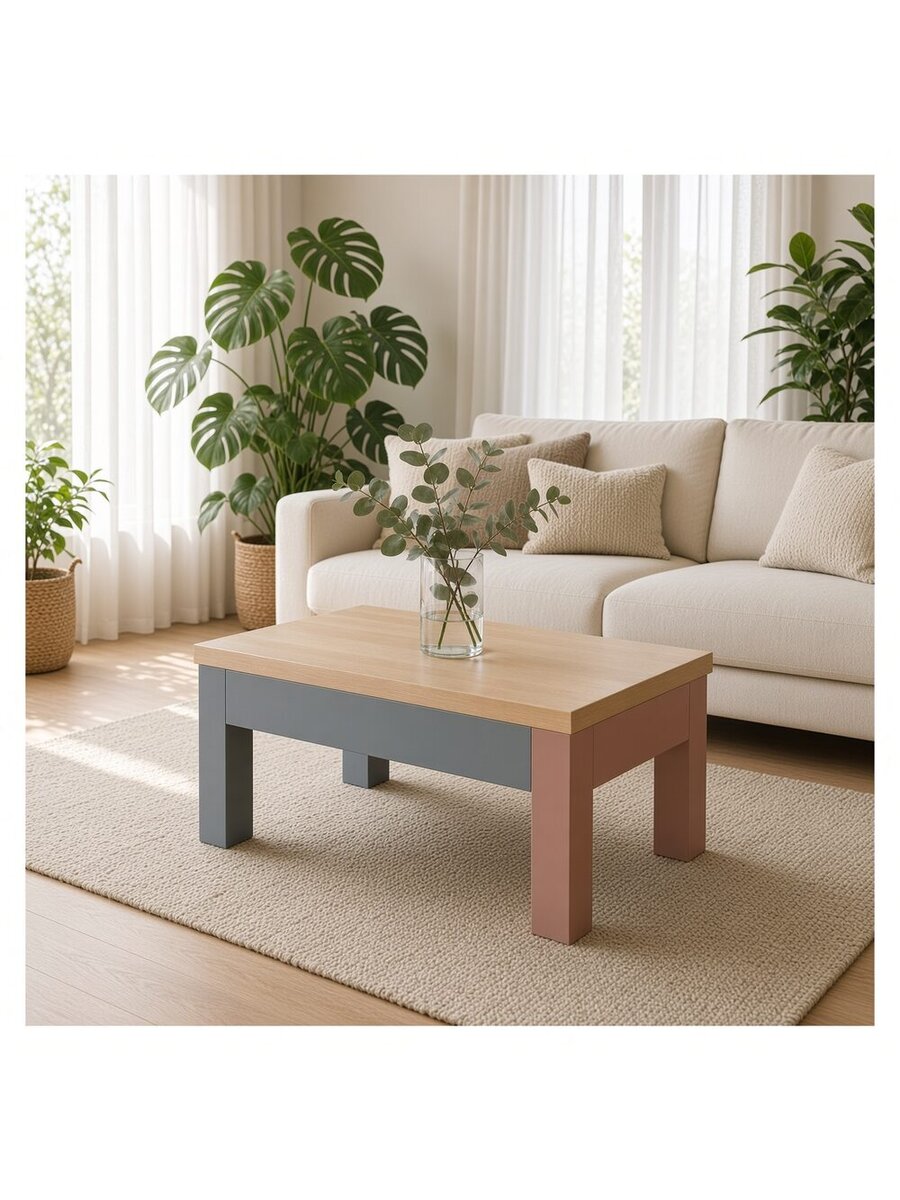 Mesa de Centro Maira Minimalista Multicolor TU MESITA Canto Delgado
