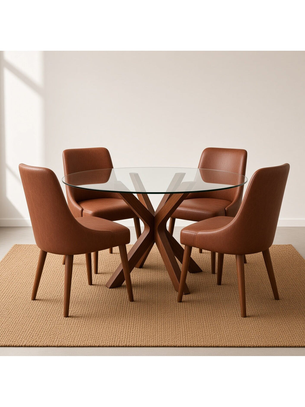 juego de comedor bellagio 4 sillas con tablero de vidrio