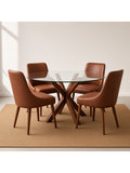 juego de comedor bellagio 4 sillas con tablero de vidrio