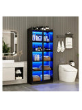 Vitrina Multiusos TU MESITA Gina color Negro 2 puertas luz LED