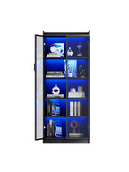 Vitrina Multiusos TU MESITA Gina color Negro 2 puertas luz LED