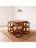 juego de comedor bruno 4 sillas con tablero de vidrio